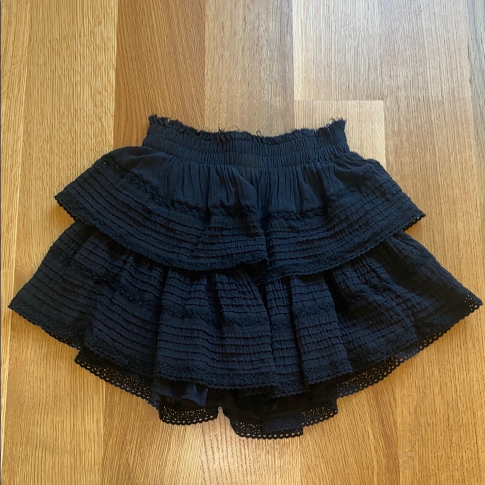 Aerie Black Ruffle Mini Skirt